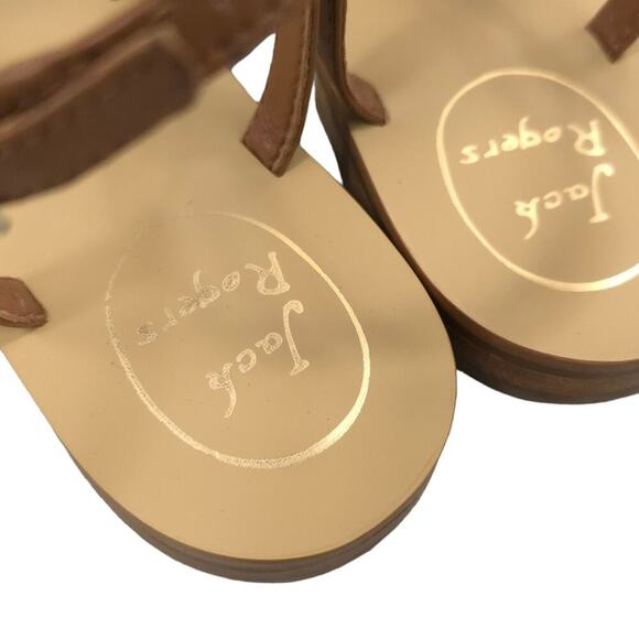 Jack Rogers Maci Leather Sandal Cognac Bone - Picture 5 of 12